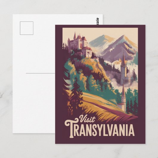 Transsilvanien Landschaft Illustration Reise Kunst Postkarte (Vorne/Hinten)