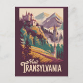 Transsilvanien Landschaft Illustration Reise Kunst Postkarte (Vorderseite)