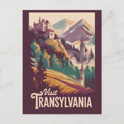 Transsilvanien Landschaft Illustration Reise Kunst Postkarte (Vorderseite)