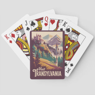 Transsilvanien Landschaft Illustration Reise Kunst Spielkarten