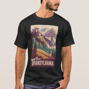 Transsilvanien Landschaft Illustration Reise Kunst T-Shirt