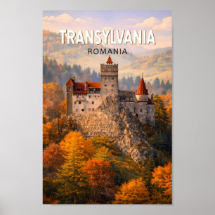 Transsilvanien Rumänien Illustration Reise Kunst V Poster