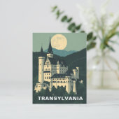 Transsilvanien Rumänien Schloss Retro Vintage Goth Postkarte (Stehend Vorderseite)