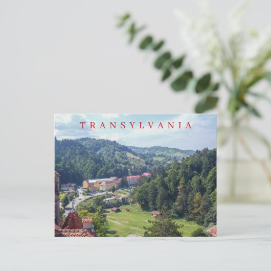 Transsylvania Bran Panoramaaussicht Postkarte (Stehend Vorderseite)