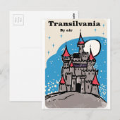 Transsylvania Burg Vintage Reiseplakat Postkarte (Vorne/Hinten)