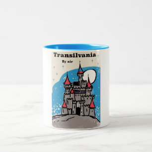 Transsylvania Burg Vintage Reiseplakat Zweifarbige Tasse