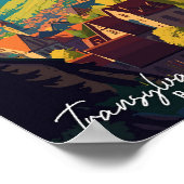 Transsylvania Rumänien Vintage-Illustration Poster (Ecke)