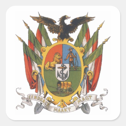 Transvaal Wapen Quadratischer Aufkleber (Vorderseite)