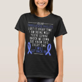 Transverse Myelitis-Bewusstsein zurück Blue Ribbon T-Shirt (Vorderseite)