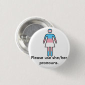 Transwoman Stolz-/Pronomen-Knopf Button (Vorne & Hinten)