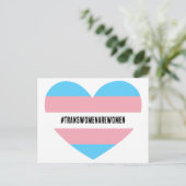#TRANSWOMENAREWOMEN Herz Postkarte (Stehend Vorderseite)