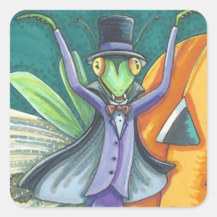 TRANSYLVANIA VAMPIRE PRAYING MANTIS, HALLOWEEN BUG QUADRATISCHER AUFKLEBER