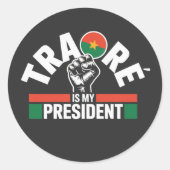Traore Ibrahim Traoré ist mein Präsident - Captain Runder Aufkleber (Vorderseite)