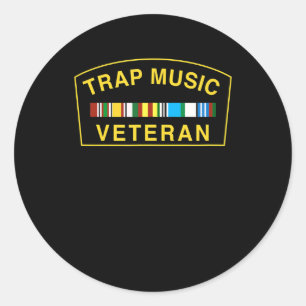 Trap Music Veteran - Hip Hop Urban Streetwear Runder Aufkleber