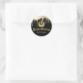 Trap Queens Kitchen Modernes Black & Gold Restaura Runder Aufkleber (Tasche)