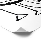 Trap-Set-Drummer abstrakte Bw-Skizze Poster (Ecke)