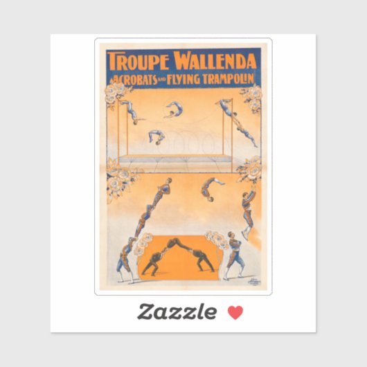 Trapez, Akrobaten und Flugtrampolis Aufkleber (Blatt)