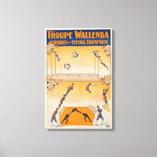 Trapez, Akrobaten und Flugtrampolis Leinwanddruck (Vorderseite)