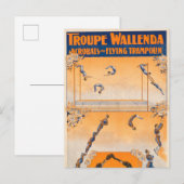 Trapez, Akrobaten und Flugtrampolis Postkarte (Vorne/Hinten)