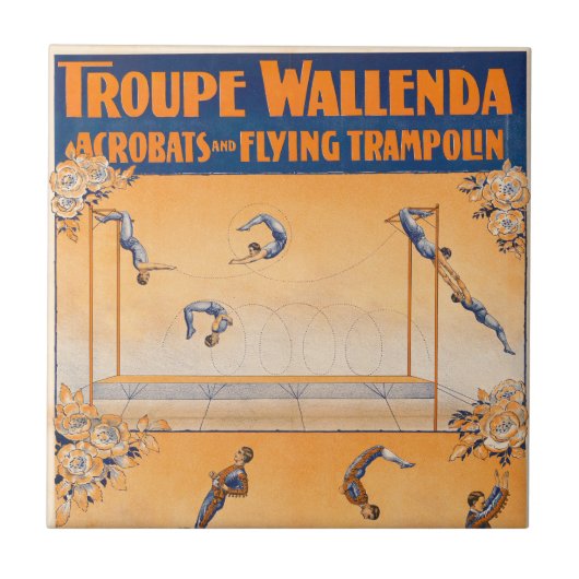 Trapez, Akrobaten und Flying Trampolin Fliese (Vorderseite)