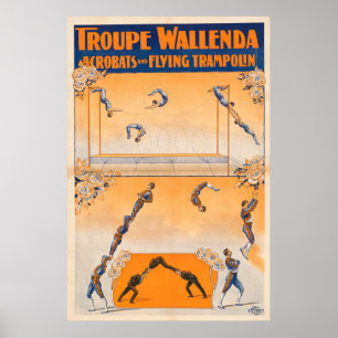 Trapez, Akrobaten und Flying Trampolin Poster