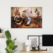 Trapezakrobaten von Frauen im Zirkus Poster (Heimbüro)
