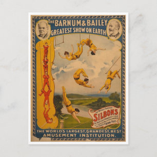 Trapezkünstler Barnum & Bailey 1896 Postkarte