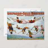 Trapezkünstler / Forepaugh & Selle Brothers Postkarte (Vorne/Hinten)