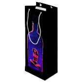 Trapped In Though in Verdant & Violet Shades Geschenktüte Für Weinflaschen (Rückseite Schrägansicht)