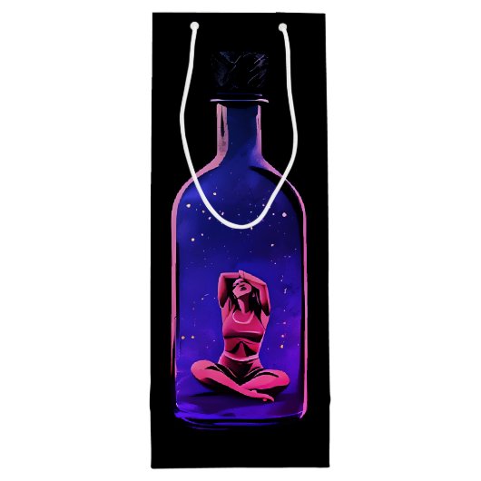 Trapped In Though in Verdant & Violet Shades Geschenktüte Für Weinflaschen (Rückseite)