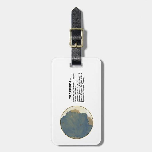 TRAPPIST-1 e Technische Daten Gepäckanhänger (Vorderseite vertikal)