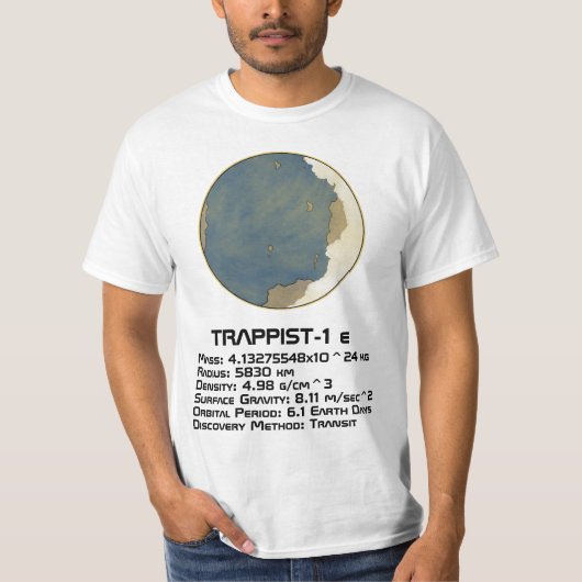 TRAPPIST-1 e Technische Daten T-Shirt (Vorderseite)