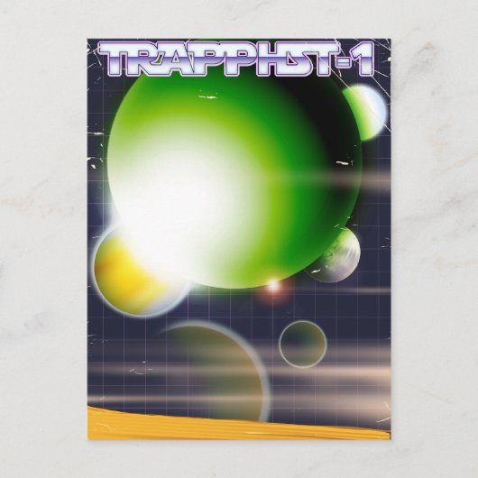 TRAPPIST-1 Science Fiction Poster. Postkarte (Vorderseite)