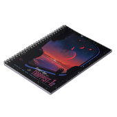 Trappist-1 System Planet 1. Retro-Space-Tourismus Notizblock (Linke Seite)