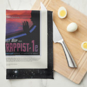 TRAPPIST-1 System Planet 1e Retro Weltraumtourismu Handtuch (Viertel Falte)