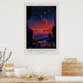 TRAPPIST-1 System Planet 1e Retro Weltraumtourismu Poster (Küche)