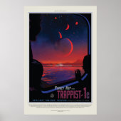 TRAPPIST-1 System Planet 1e Retro Weltraumtourismu Poster (Vorne)