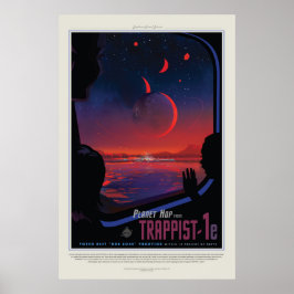 TRAPPIST-1 System Planet 1e Retro Weltraumtourismu Poster
