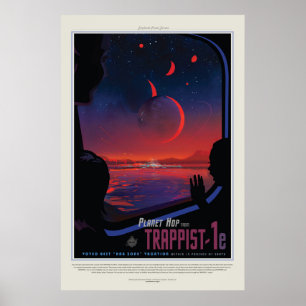 TRAPPIST-1 System Planet 1e Retro Weltraumtourismu Poster