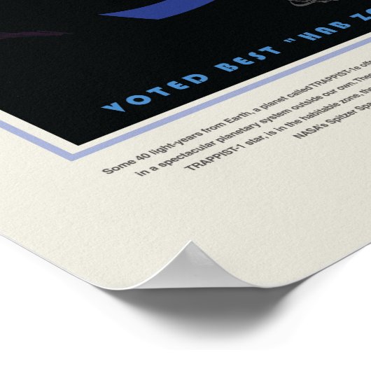 Trappist 1e, Reiseplakat Poster (Ecke)