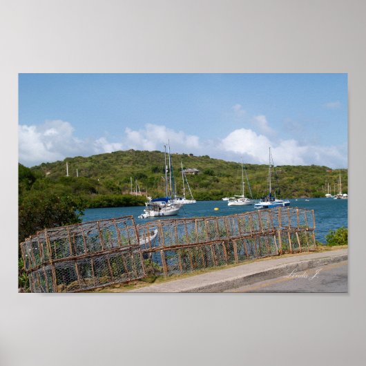 Traps Nelsons Dockyard Antigua Canvas Print Poster (Vorne)