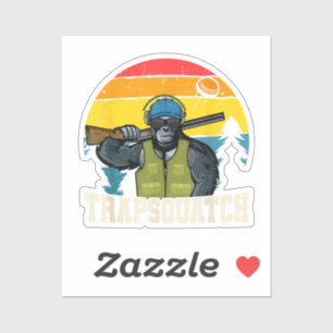 Trapsquatch Bigfoot Funny Clay Falle Shooting Men Aufkleber