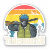Trapsquatch Bigfoot Funny Clay Falle Shooting Men Aufkleber (Vorderseite)