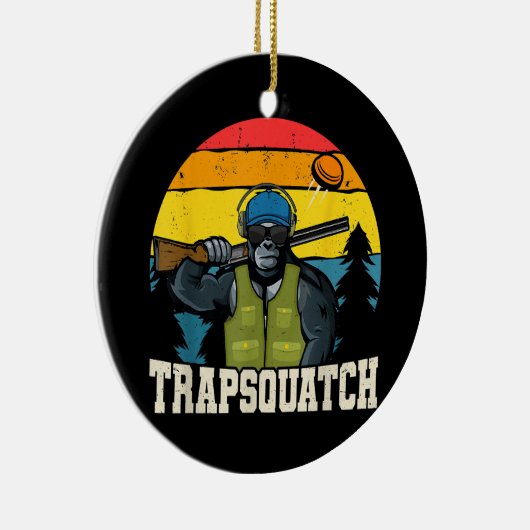 Trapsquatch Bigfoot Funny Clay Falle Shooting Men Keramik Ornament (Rechts)