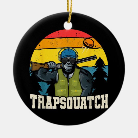 Trapsquatch Bigfoot Funny Clay Falle Shooting Men Keramik Ornament (Vorne)
