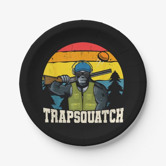 Trapsquatch Bigfoot Funny Clay Falle Shooting Men Pappteller (Vorderseite)