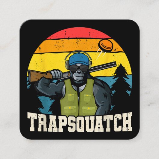Trapsquatch Bigfoot Funny Clay Falle Shooting Men Quadratische Visitenkarte (Vorderseite)