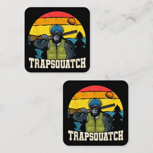 Trapsquatch Bigfoot Funny Clay Falle Shooting Men Quadratische Visitenkarte (Vorne/Hinten)