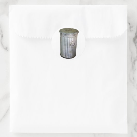 trash bin runder aufkleber (Tasche)