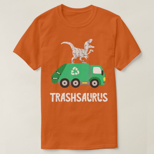 Trash Dinosaur Garbage Truck Dino Recycelte Trash T-Shirt (Design vorne)